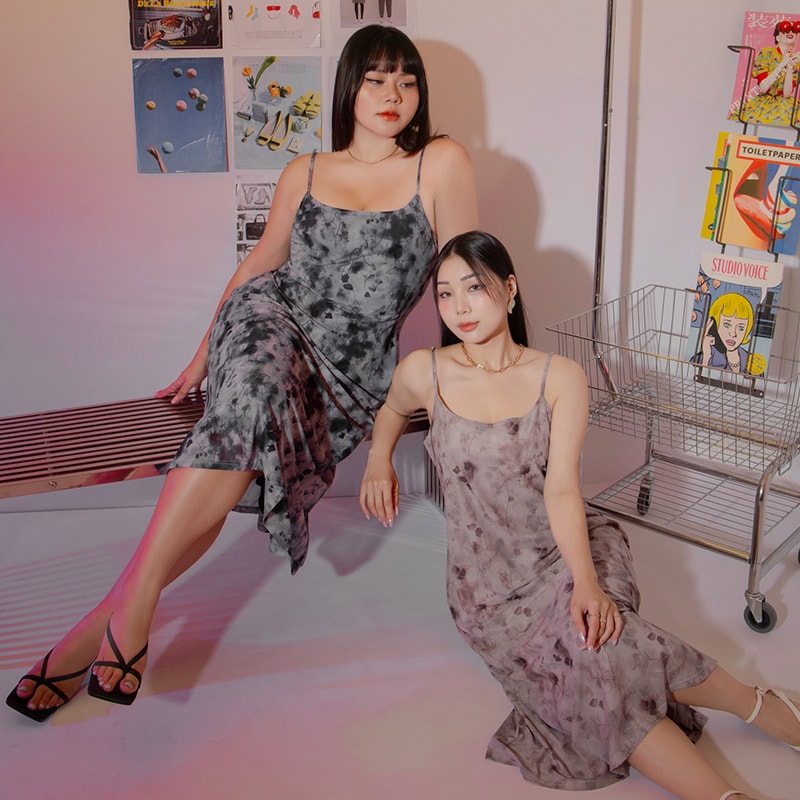 MUA! Sheer Adjustable Tie-Dye Plus Size Maxi Dress