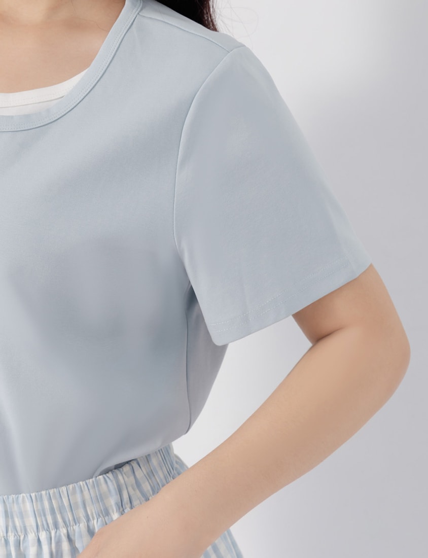 Versatile V-Neck Faux Two Piece Plus Size Tee