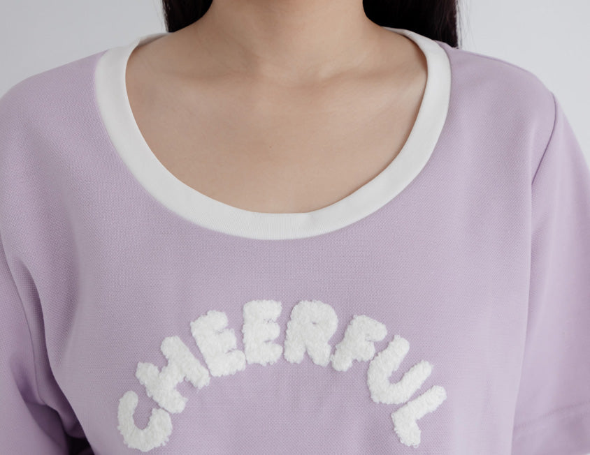 CHEERFUL Fuzzy Color-Block Plus Size Tee