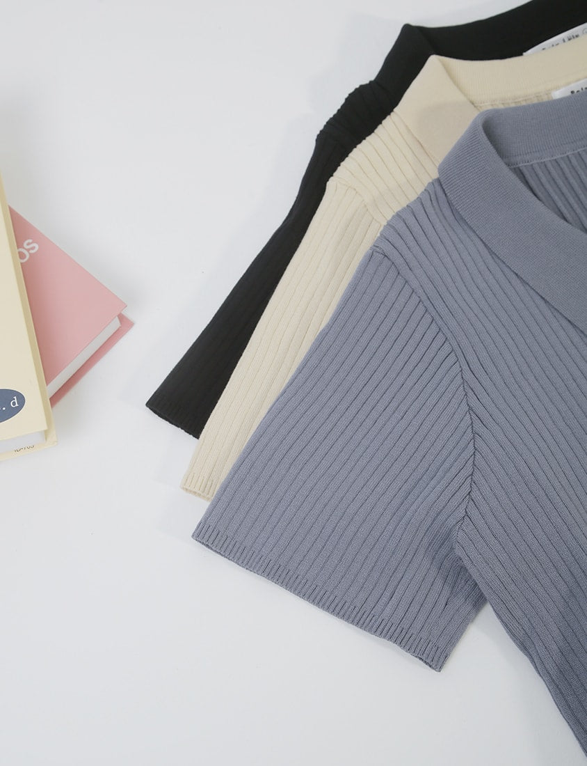 MISS. Versatile Icy Silk Faux Button Collar Plus Size Top