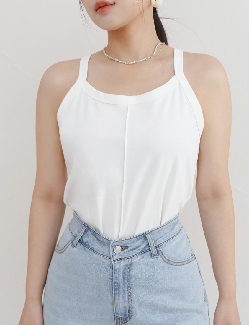 MISS. Silky Cooling Sleeveless Cut Stitch Plus Size Tank Top