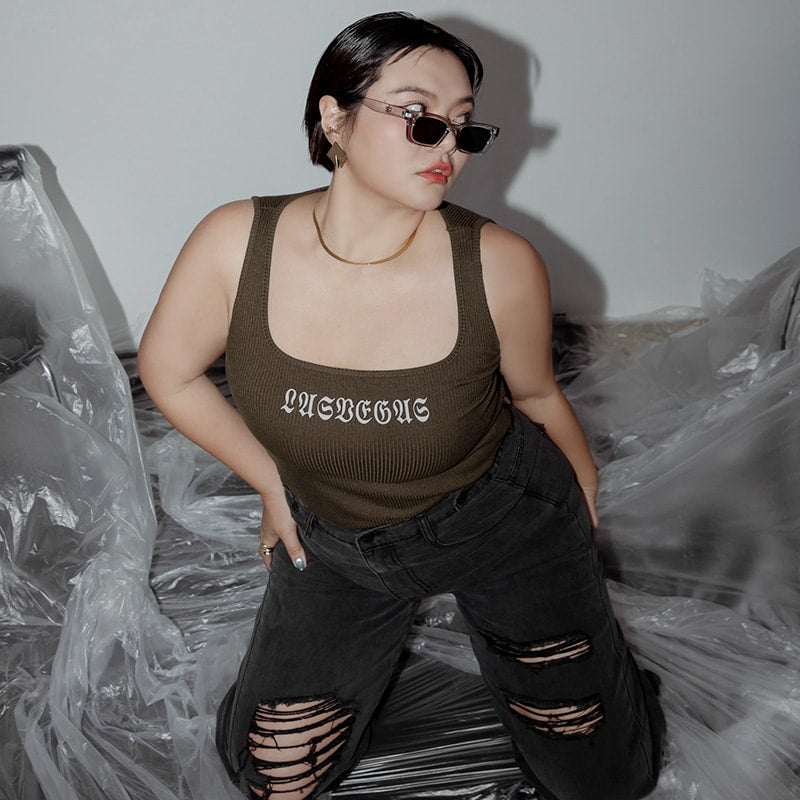 MUA! LAS VEGAS Ribbed Plus Size Tank Top