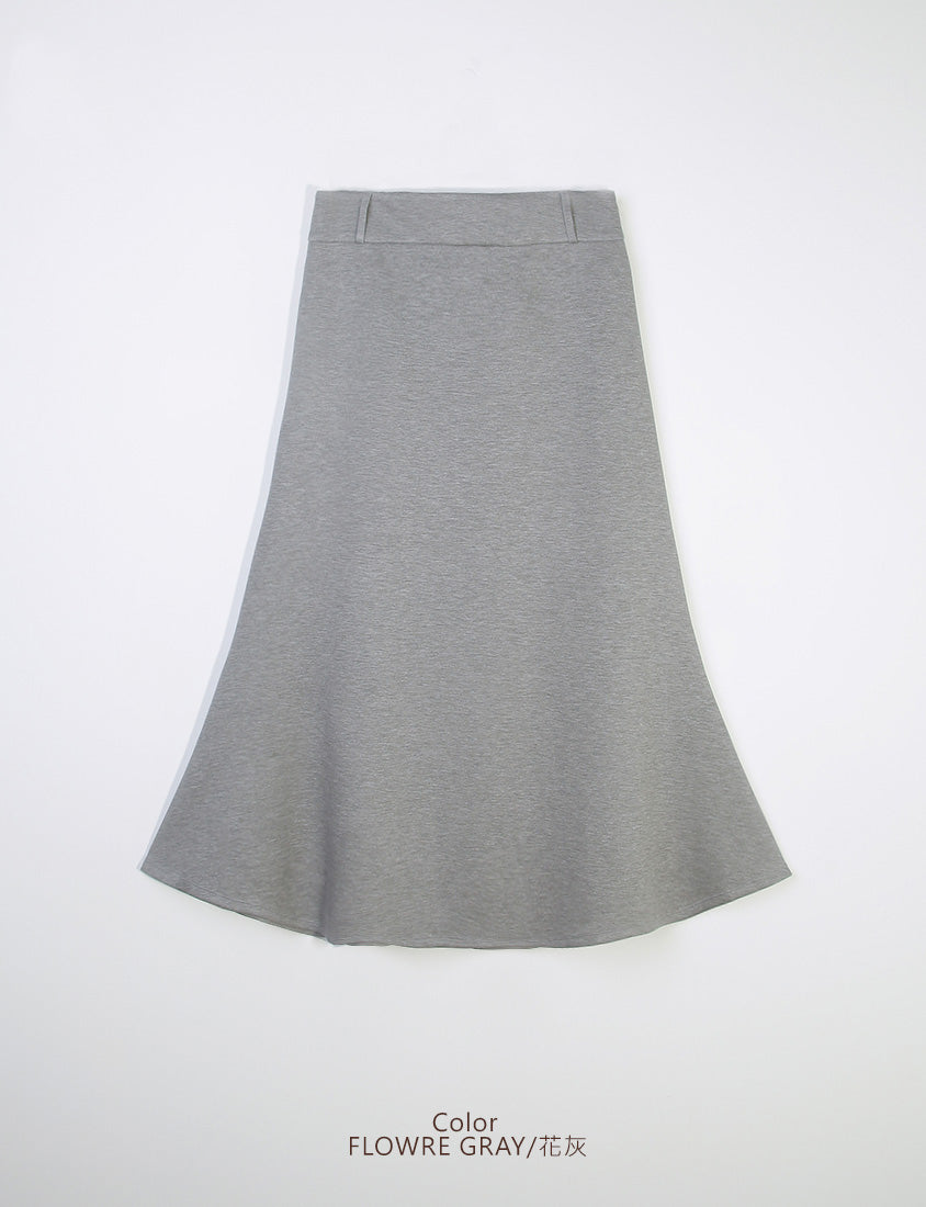 Cloud Cotton Elastic Back Waist Plus Size Mermaid Maxi Skirt