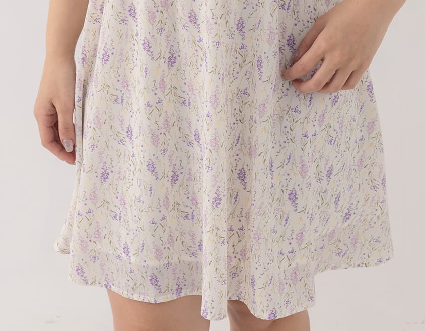 Gentle Lavender Tie-Waist Plus Size Flare Dress