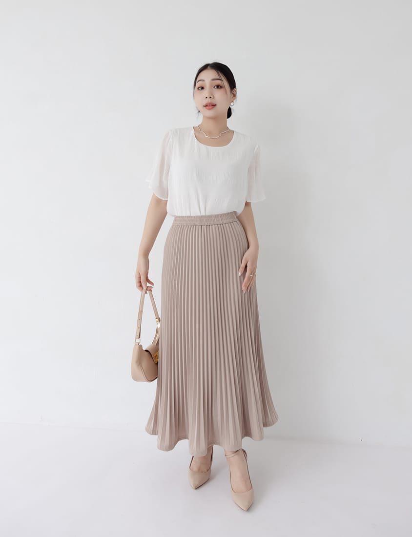 MISS. Korean Style Crinkled Plus Size Chiffon Top