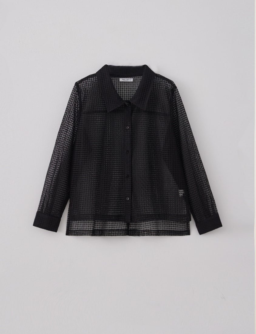 MORE U Textured Geometric Cut-Out Plus Size Shirt