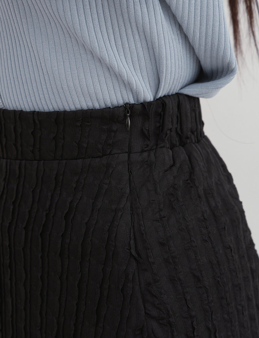 Soft Stretch Crinkled Elastic Waist Plus Size Maxi Skirt