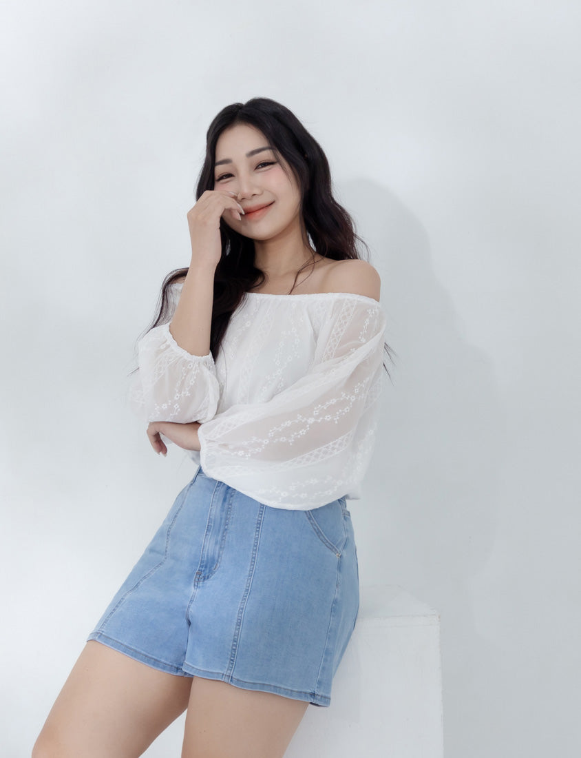 Cooling Tech A-Line Plus Size Denim Shorts