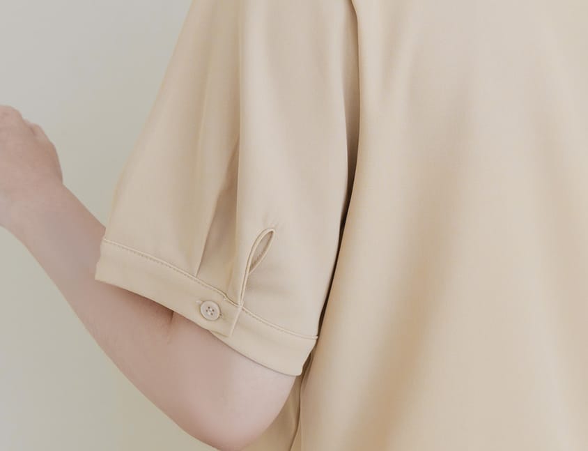 Color-Block Embroidered Pocket Plus-Size Short Sleeve Shirt