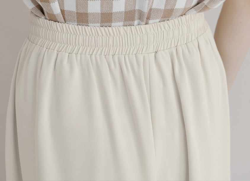 Korean Style Large Pleated Elastic Waist Tie Plus Size Wide Leg Pants