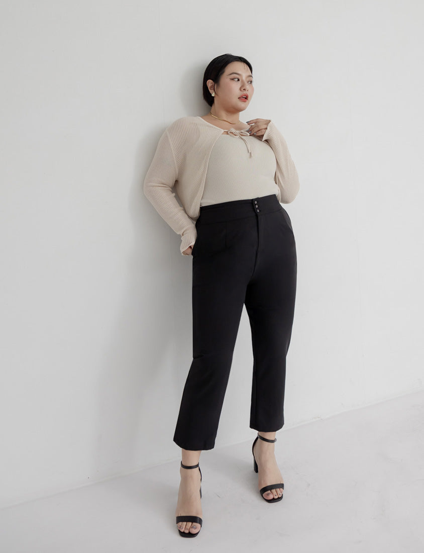 MISS. Apple-Shaped Body Friendly High Waist Plus Size Trousers
