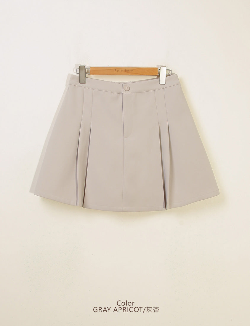 MISS. Wrinkle-Resistant Pleated Suit Plus Size Tailored Mini Skirt (With Shorts)