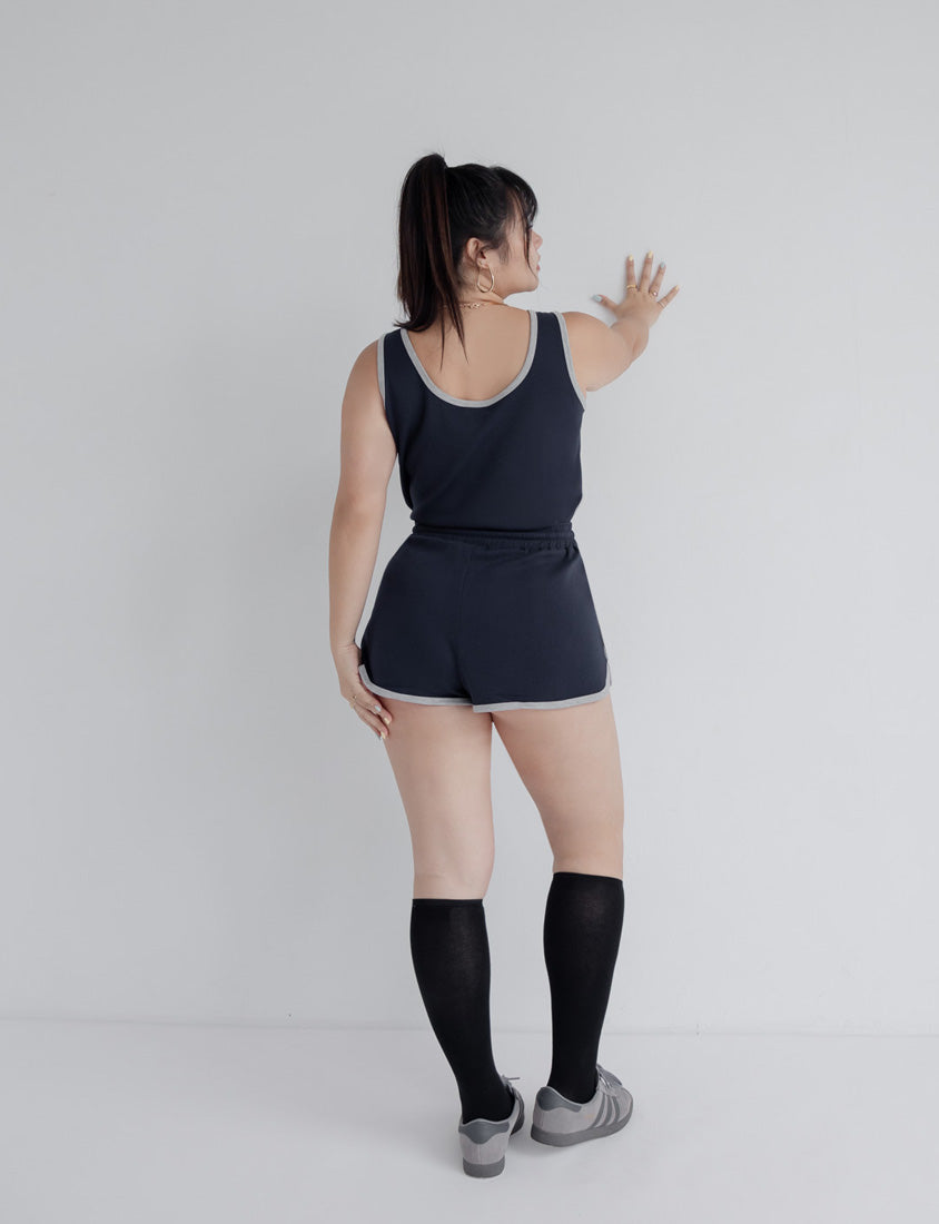 MUA! Sporty High-Waist Tie Plus Size Shorts