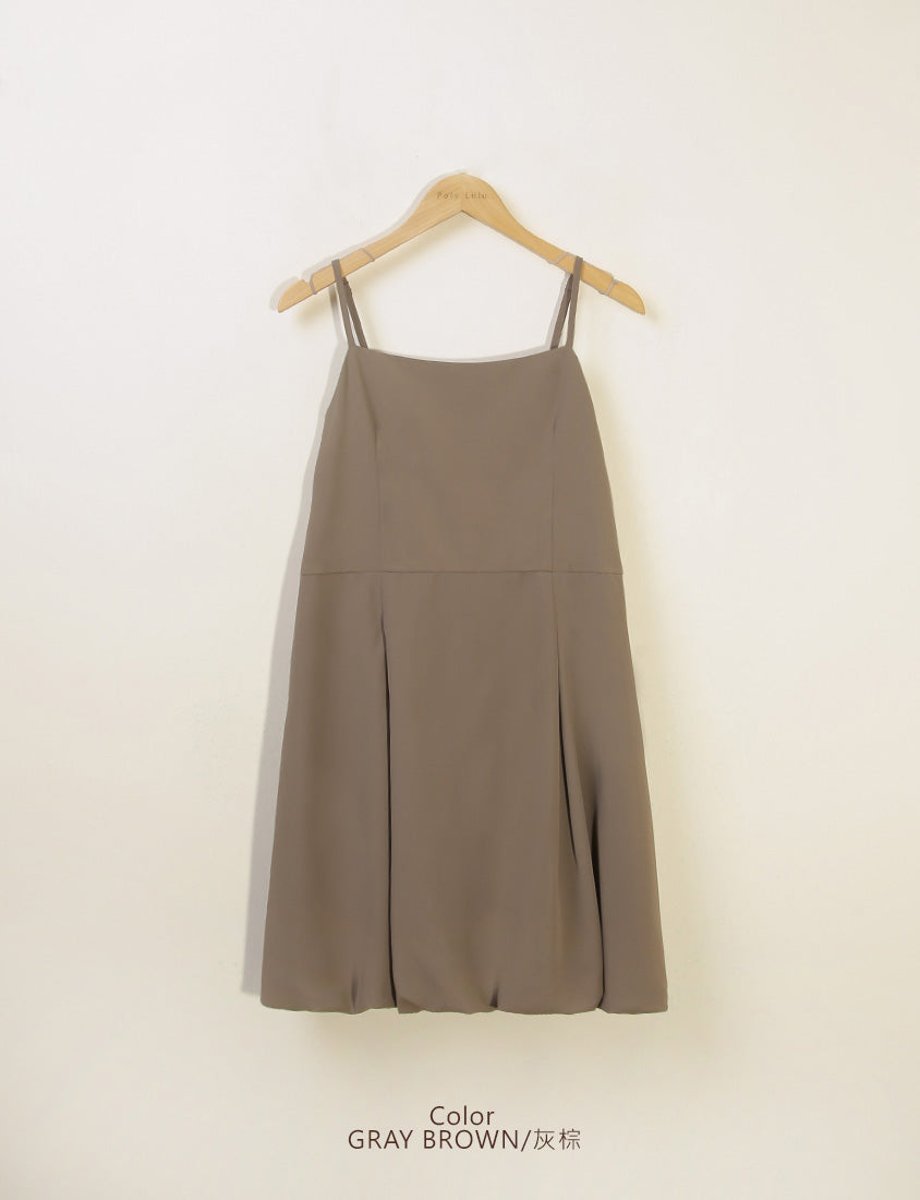 Japanese Style Adjustable Bubble Hem Plus Size Mini Dress