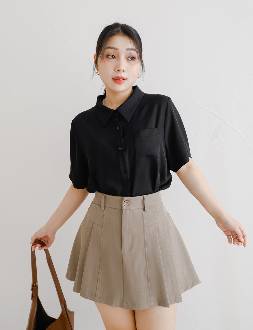 MISS. Silky Cool Morandi Colors Plus Size Shirt