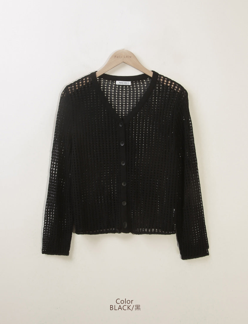 V-Neck Multicolor Ice Silk Plus Size Knit Cardigan