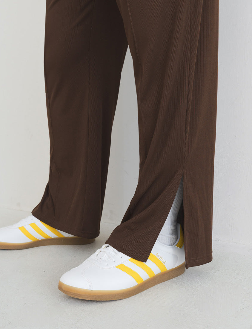MUA! Ribbed Slimming Slit-Hem Plus Size Pants
