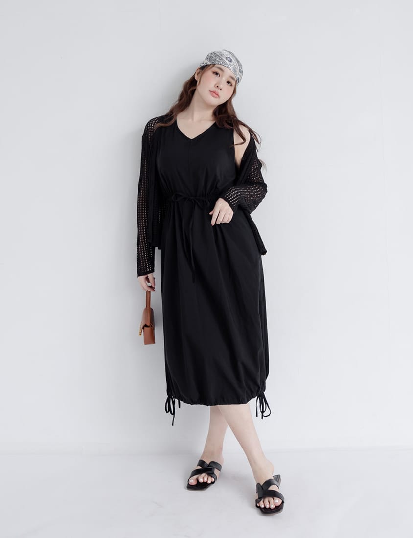 Cooling Tech V-Neck Plus Size Maxi Dress