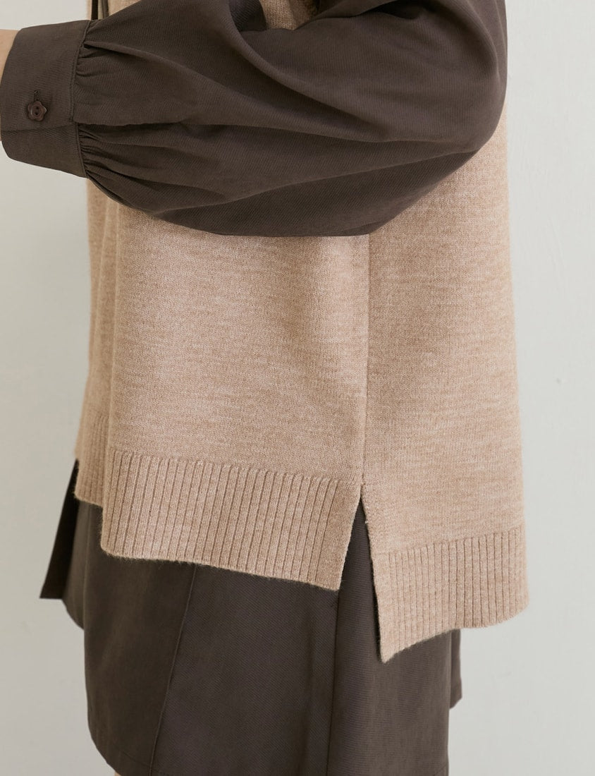 Versatile Multicolor V-Neck Cropped Plus Size Knit Vest