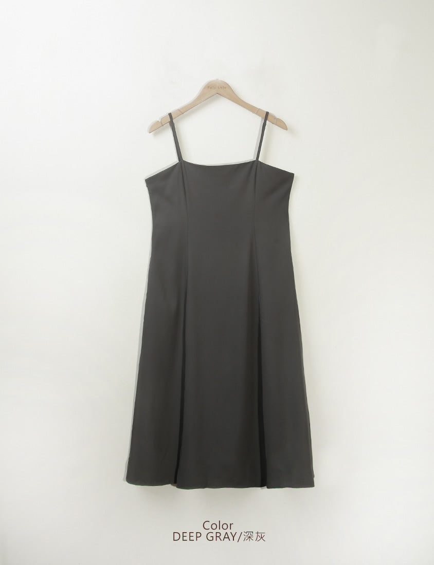 Wrinkle-Resistant Front Slit Adjustable Strap Plus Size Maxi Dress