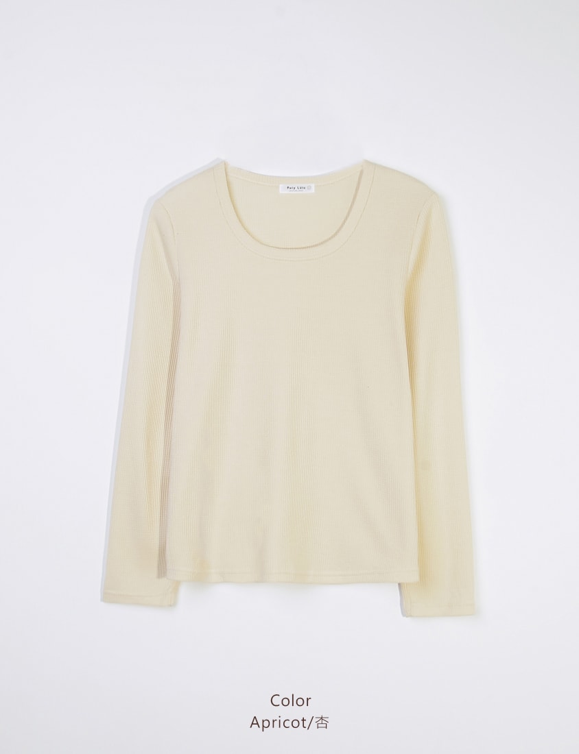 Casual Versatile Waffle Knit Plus Size Long Sleeve Top