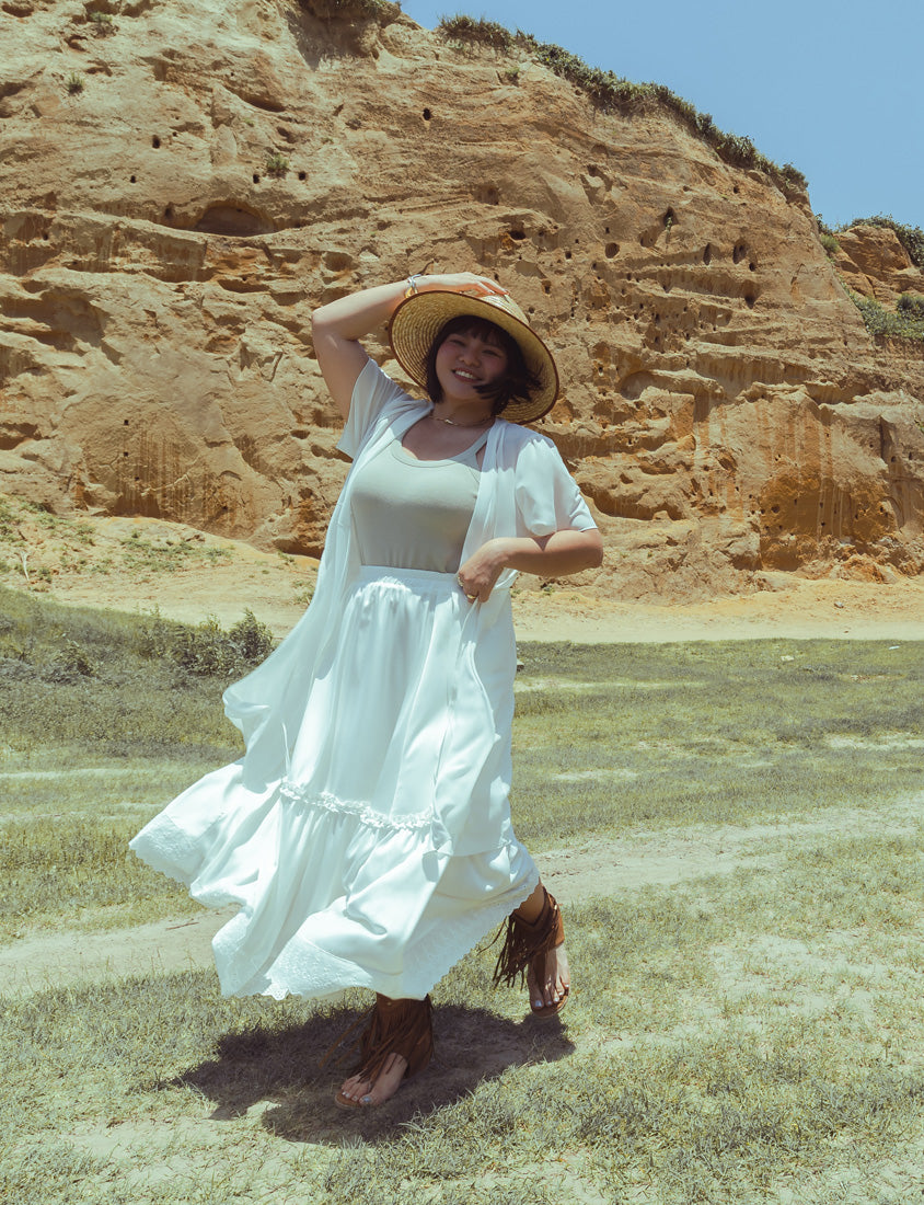 Sheer Vacation-Style Plus Size Long Cover-Ups (with Waist Tie)
