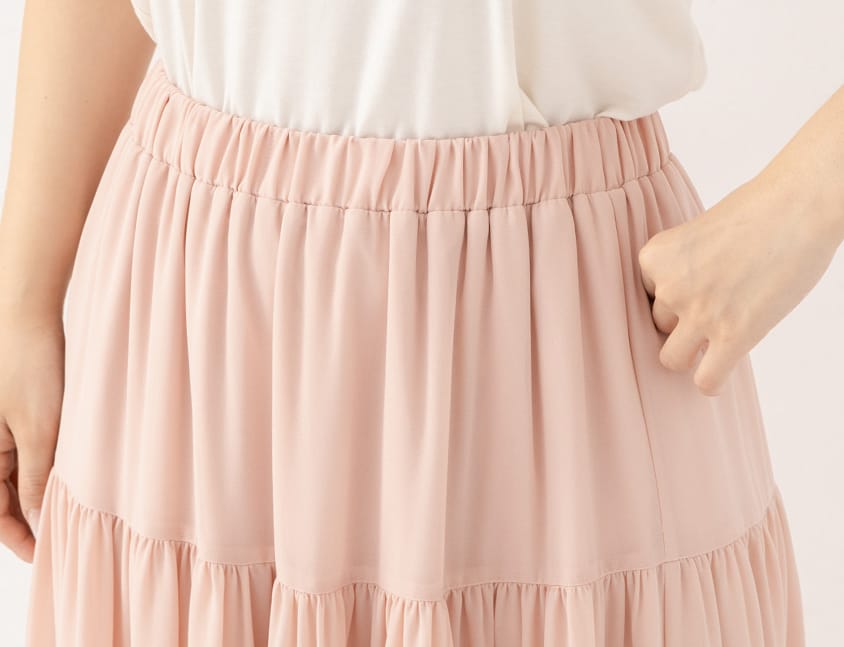 Multi-Layered Romantic Plus Size Chiffon Skirt