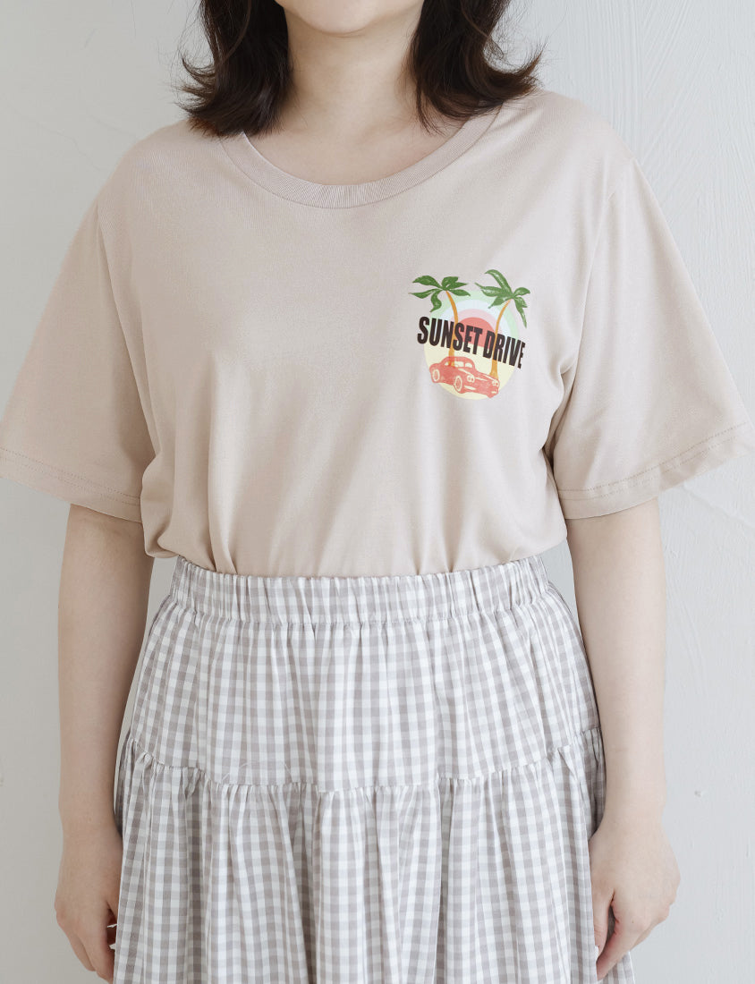 Summer Sunset Graphic Crewneck Plus Size Tee