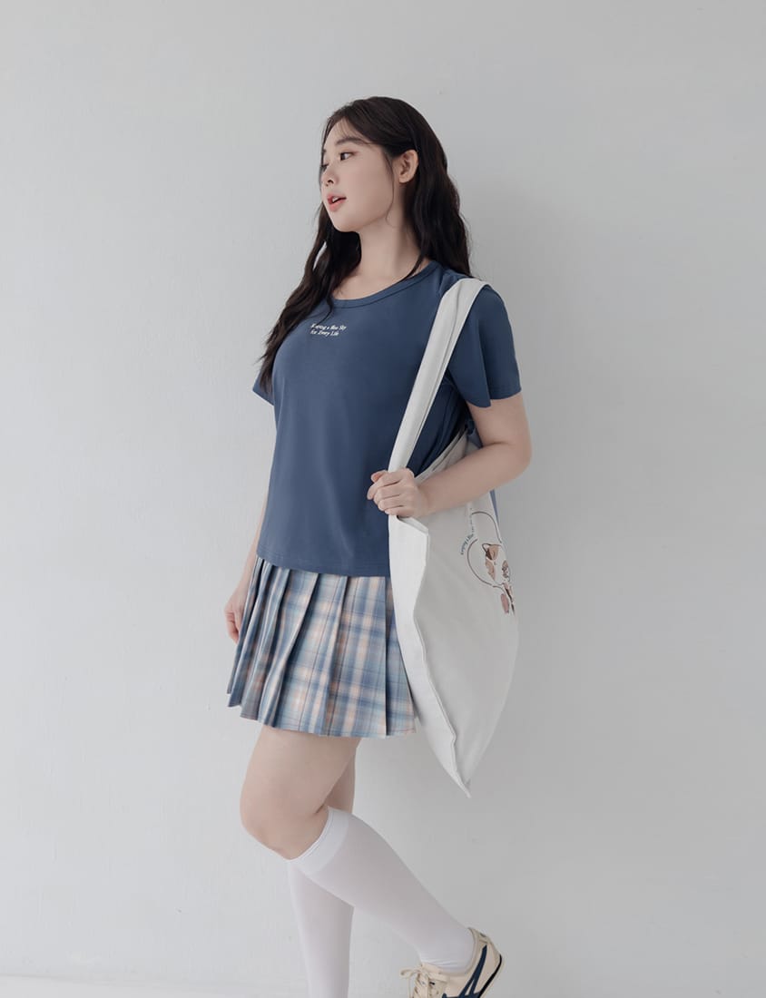 Mei-Mei Charity Slogan Plus Size Embroidered Tee