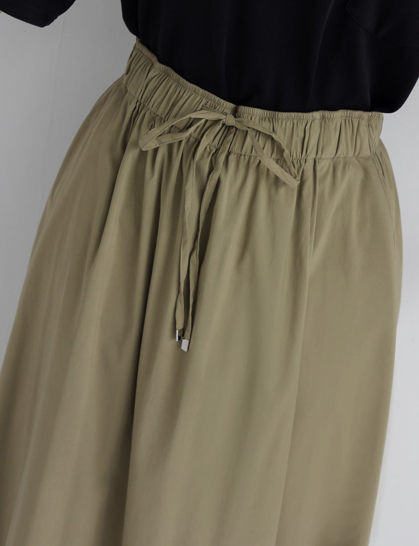 Cooling Tech Full Elastic Drawstring Plus Size Maxi Skirt