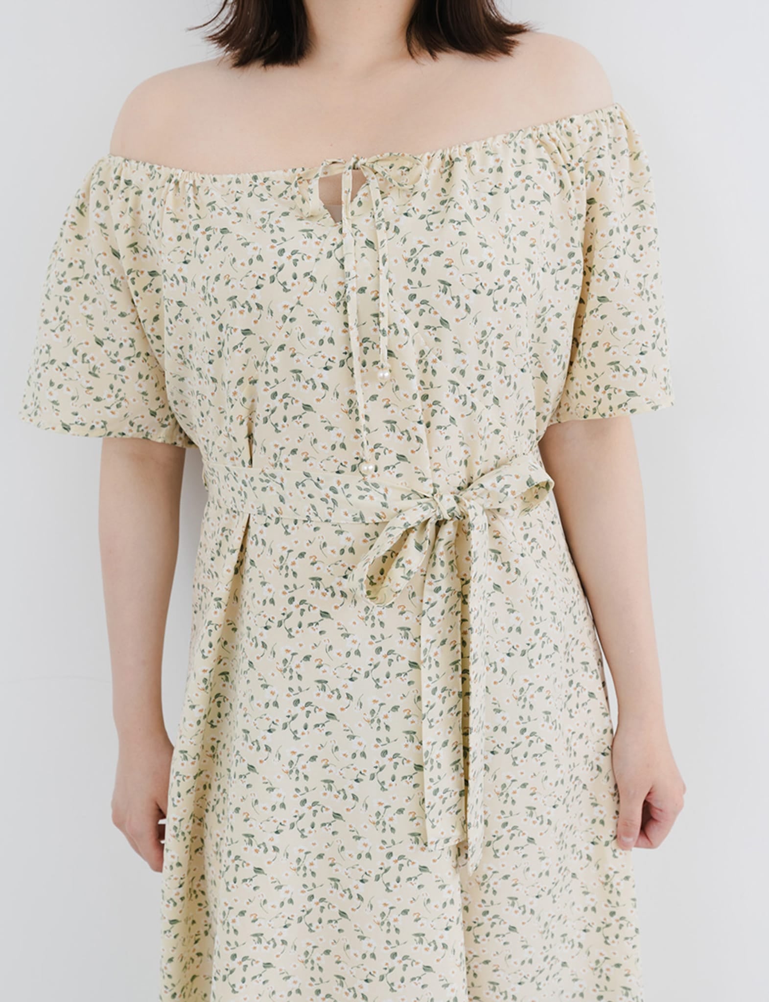 2-Way Off-Shoulder Floral Plus Size Maxi Dress (with Belt)