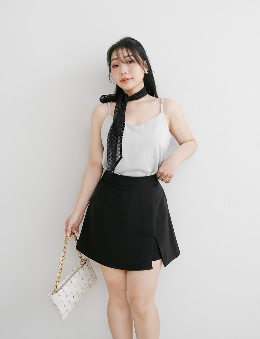 MISS. Structured Lightweight A-line Slit Plus Size Tailored Skirt (With Short)