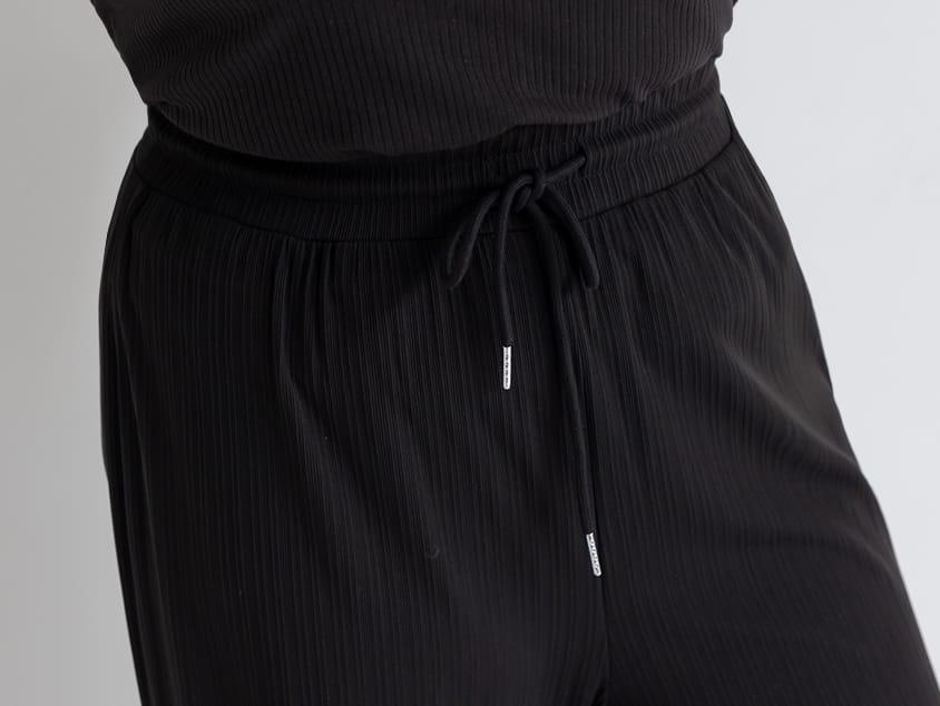 Hip-Contouring Comfy Ribbed Slimming Plus Size Wide Leg Pants