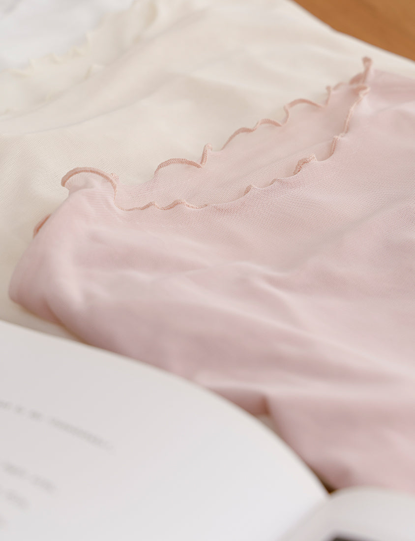 MISS. Multicolor Stretch Sheer Lettuce-Edge Plus Size Top