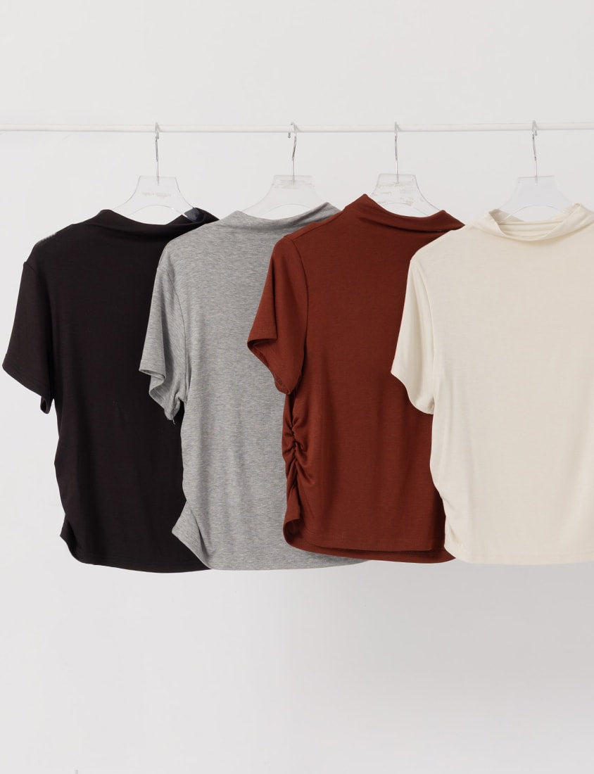 MUA! Sheer Tencel Wool Mock-Neck Plus Size Top