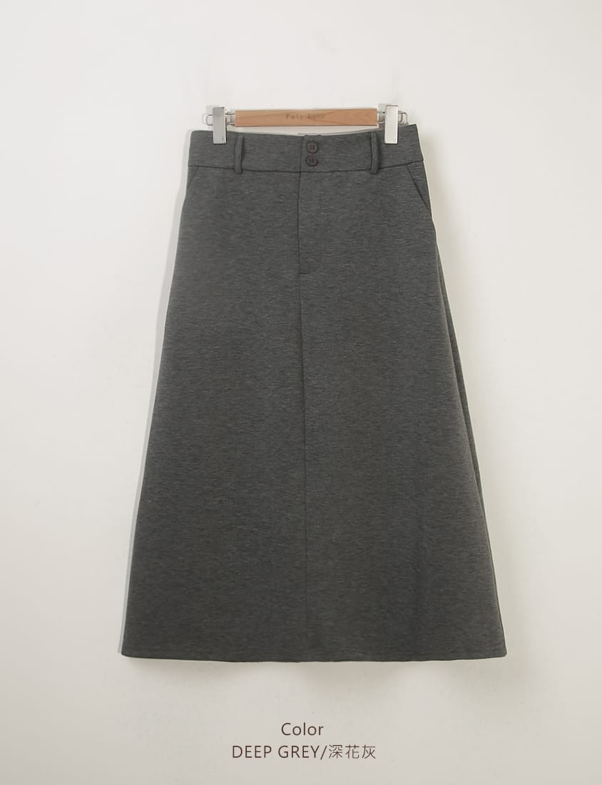 Miss. Space Cotton Back-Slit Plus Size Maxi Skirt