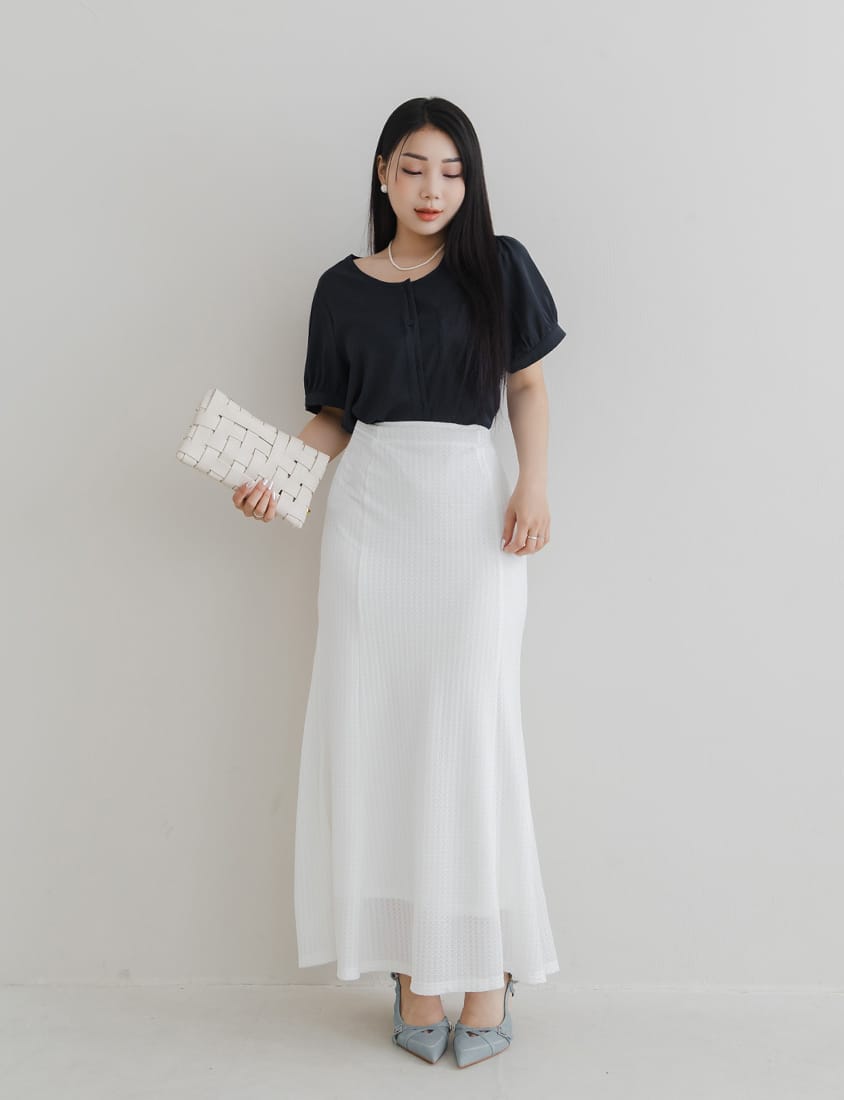 MISS. Minimalist Double Placket Pocket Plus Size Blouse