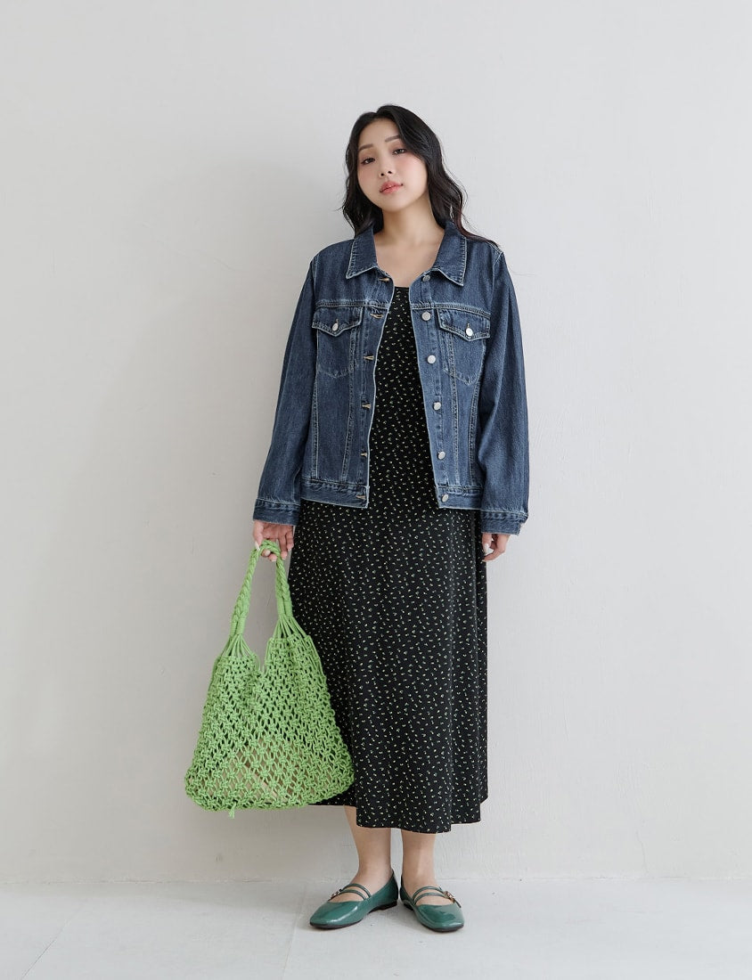 Casual Classic Denim Plus Size Long Sleeve Jacket