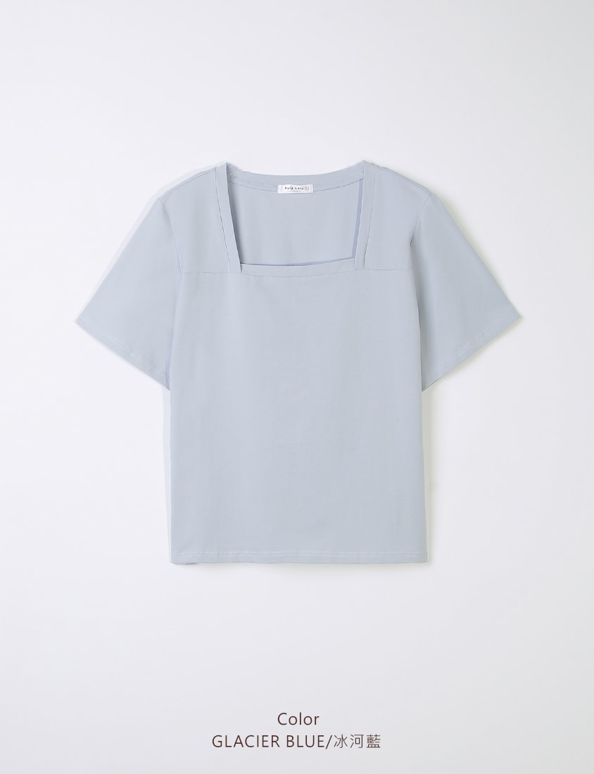 Airy Cooling Square-Neck Ice Porcelain Cotton Plus Size Tee