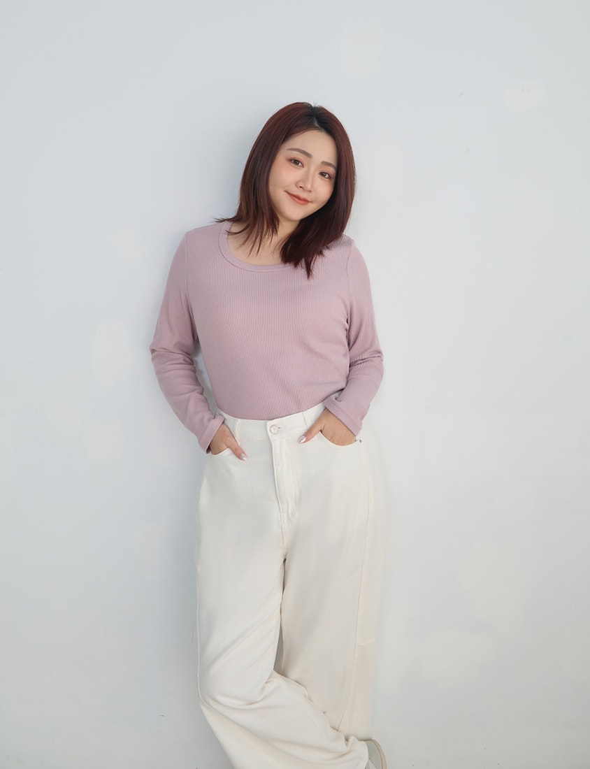 Casual Versatile Waffle Knit Plus Size Long Sleeve Top