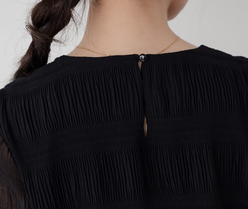 MISS. Korean Style Crinkled Plus Size Chiffon Top