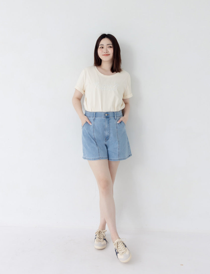 Cooling Tech A-Line Plus Size Denim Shorts