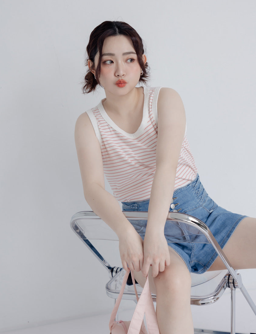 Summer Stripe Colorblock Plus Size Tank