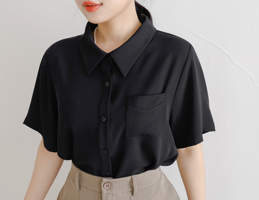 MISS. Silky Cool Morandi Colors Plus Size Shirt