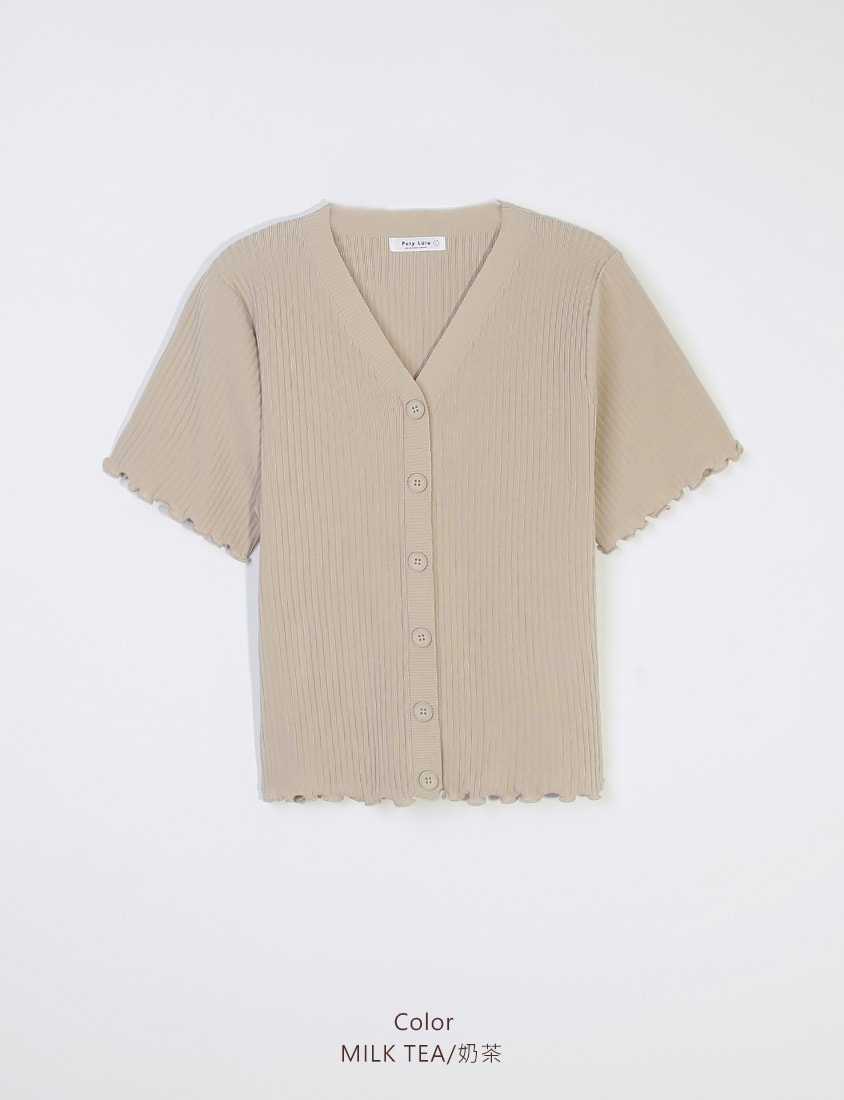 Cooling Lyocell Faux Button Plus Size Knit Top
