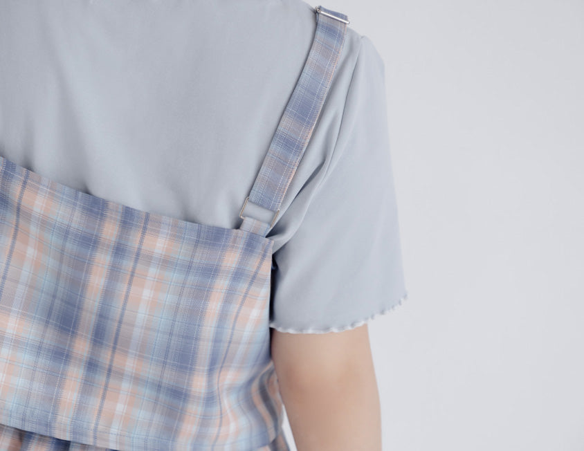 Korean Preppy Adjustable Plaid Plus Size Vest