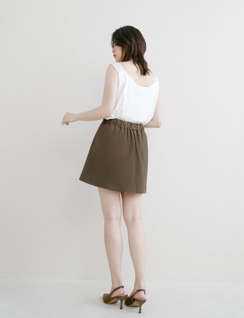 MISS. Structured Lightweight A-line Slit Plus Size Tailored Skirt (With Short)