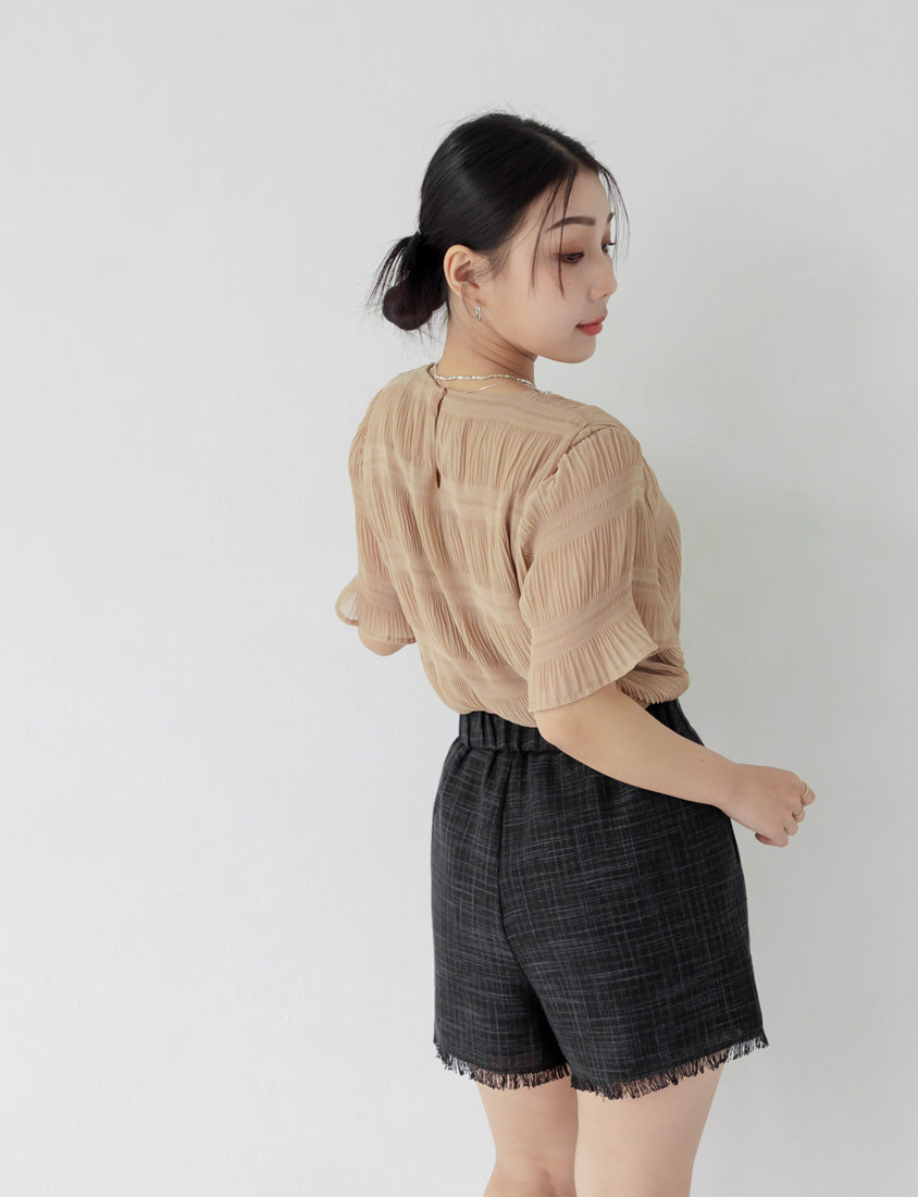 MISS. Korean Style Crinkled Plus Size Chiffon Top
