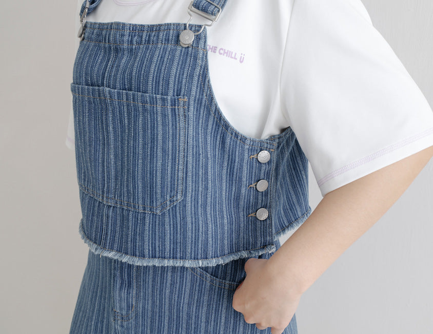 Raw Edge Plus Size Adjustable Plus Size Denim Vest