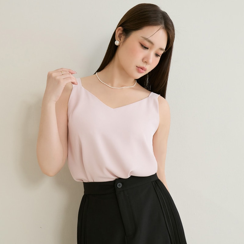 MISS. Two Way Reversible Matte Chiffon Plus Size Tank Top